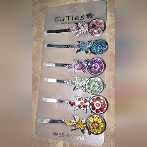 Sparkling Floral Hair Clip Set